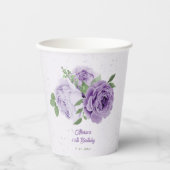 romantic purple lavender flowers green leaves 紙コップ (正面)