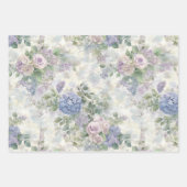 Romantic Purple Pink Flowers Bridal Shower ラッピングペーパーシート (正面2)