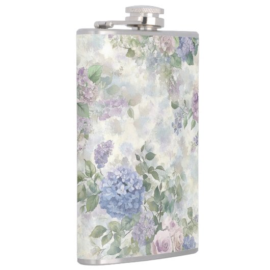 Romantic Purple Pink Flowers Bridesmaid Gift フラスク (右)