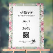 Romantic QR code Wedding seating welcome sign アクリルサイン (ニュートラル)