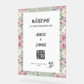 Romantic QR code Wedding seating welcome sign アクリルサイン (傾斜)
