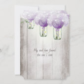 Romantic Radiant Orchid Mason Jar Firefly Wedding 招待状 (裏面)