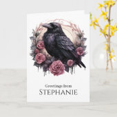 Romantic Raven Rose – Gothic Elegance Gift カード (黄色い花)