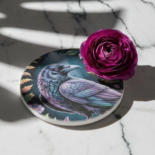 Romantic Raven & Wildflower – Gothic Home Decor コースター