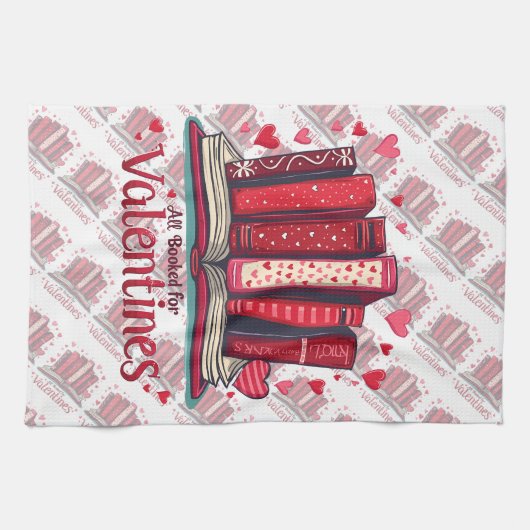 Romantic Reading Vibes Cozy Valentine Gift  キッチンタオル (横)
