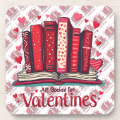 Romantic Reading Vibes Cozy Valentine Gift コースター (正面)