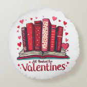 Romantic Reading Vibes Cozy Valentine Gift ラウンドクッション (裏面)