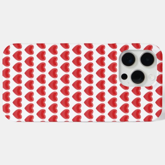 Romantic Red 3D Heart Pattern Classic Valentine's  Case-Mate iPhoneケース (裏面 (横))