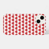 Romantic Red 3D Heart Pattern Classic Valentine's iPhoneケース (裏面横)