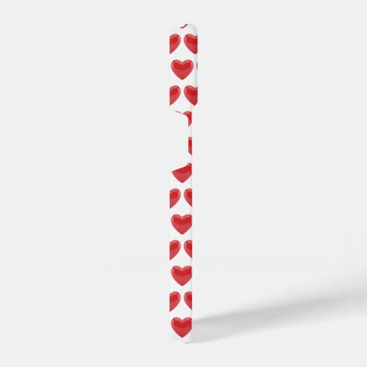 Romantic Red 3D Heart Pattern Classic Valentine's iPhoneケース (右側面)