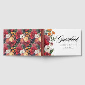 Romantic Red Amaryllis and Autumn Florals Wedding ゲストブック (全面)