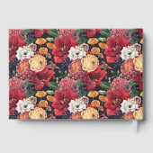 Romantic Red Amaryllis and Autumn Florals Wedding ゲストブック (裏面)