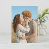 Romantic Red and Beige Photo 招待状 (スタンド正面)