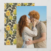 Romantic Red and Beige Photo 招待状 (正面/裏面)