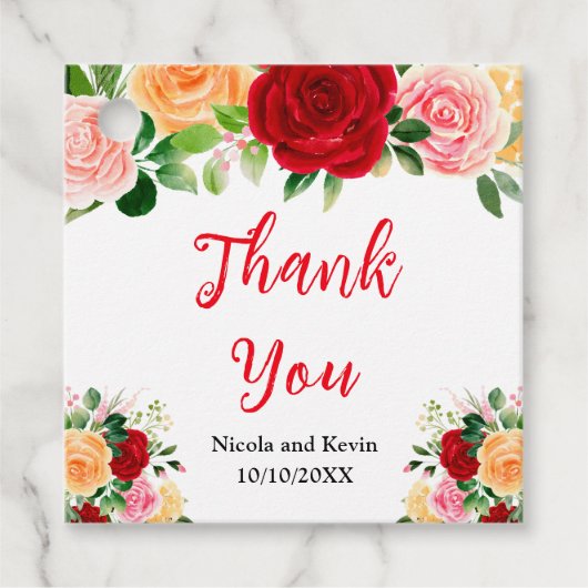 Romantic Red and Orange Roses フェイバータグ (正面)