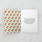 Romantic Red and Orange Roses Bridal Shower サンキューカード (内部)