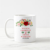 Romantic Red and Orange Roses Wedding コーヒーマグカップ (左)