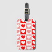 Romantic Red and Pink Pattern Travel Accessory ラゲッジタグ (正面縦)