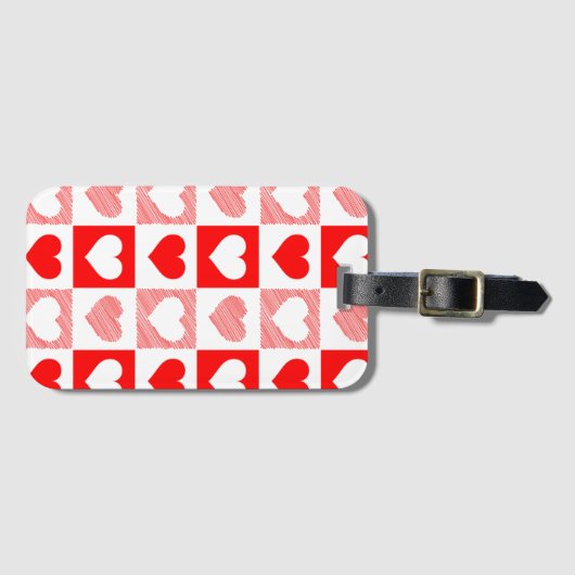 Romantic Red and Pink Pattern Travel Accessory ラゲッジタグ (正面横)