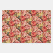 Romantic red and pink roses Pierre Auguste Renoir ラッピングペーパーシート (正面3)