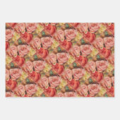 Romantic red and pink roses Pierre Auguste Renoir ラッピングペーパーシート (正面)
