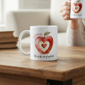 Romantic Red Apple Heart Valentine's Day コーヒーマグカップ