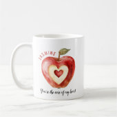 Romantic Red Apple Heart Valentine's Day コーヒーマグカップ (左)