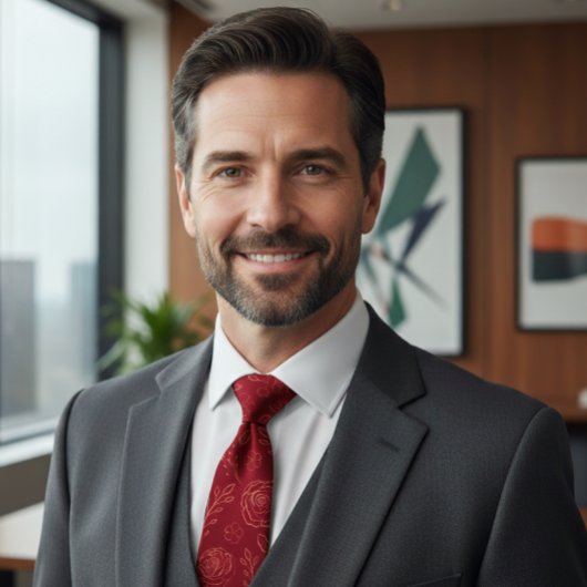 Romantic Red Floral Elegance ネクタイ