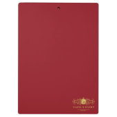 Romantic red gold elegant monogramme wedding  クリップボード (裏面)