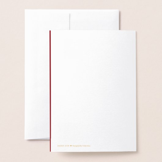 Romantic red gold elegant monogramme wedding  箔カード (裏面封筒付き)