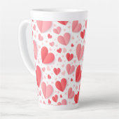 Romantic Red Heart Happy Valentine’s Day Love Gift カフェラテマグ (左アングル)