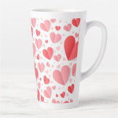 Romantic Red Heart Happy Valentine’s Day Love Gift カフェラテマグ (右)