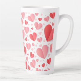 Romantic Red Heart Happy Valentine’s Day Love Gift カフェラテマグ