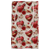 Romantic Red Heart Valentine スモールペーパーバッグ (正面)