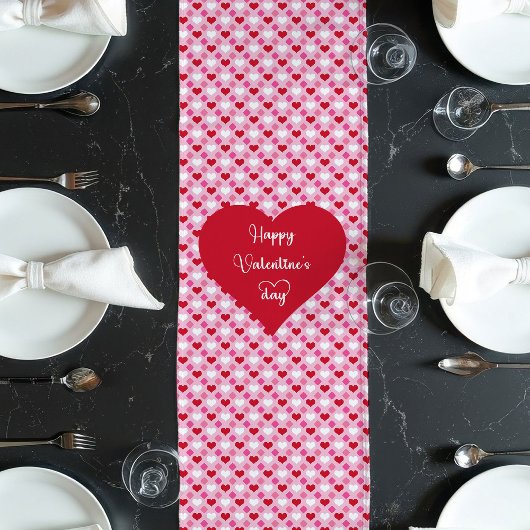 Romantic Red Hearts Table Runner Gift for Boyfrien ロングテーブルランナー