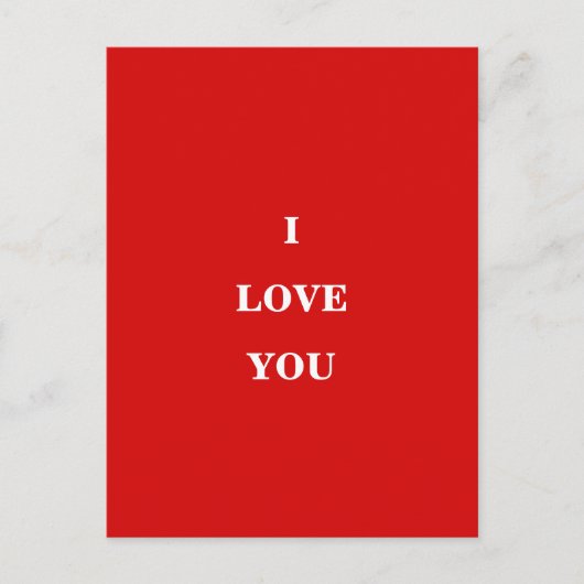 Romantic Red I Love You Valentine's Day Card ポストカード (正面)