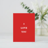 Romantic Red I Love You Valentine's Day Card ポストカード (スタンド正面)