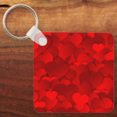 Romantic Red Love Hearts Texture Pattern-19909 キーホルダー (正面)