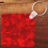 Romantic Red Love Hearts Texture Pattern-19909 キーホルダー (裏面)