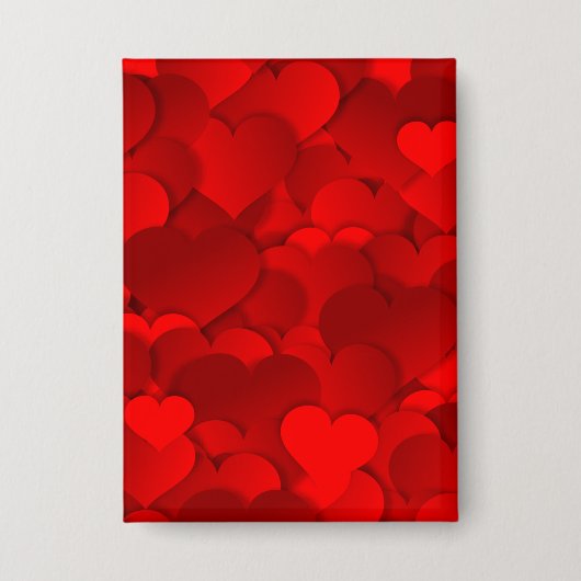 Romantic Red Love Hearts Texture Pattern-19909 缶バッジ (正面)