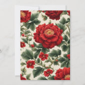 Romantic Red Peony Elegant Floral Luxury Botanical 招待状 (裏面)