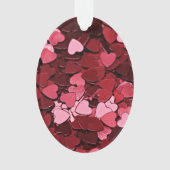Romantic Red & Pink Heart Confetti Valentine's Day オーナメント (正面)