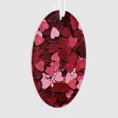 Romantic Red & Pink Heart Confetti Valentine's Day オーナメント (正面)