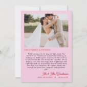 Romantic Red Pink Rose Illustration Love & Thanks サンキューカード (裏面)