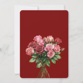 Romantic Red Pink Roses Floral Wedding 招待状 (裏面)