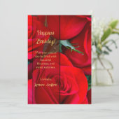 Romantic Red Rose Birthday Card サンキューカード (スタンド正面)