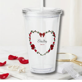 Romantic Red Rose Bride To Be Acrylic Tumbler アクリルタンブラー