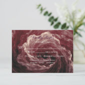 Romantic Red Rose Burgundy Response Card 出欠カード (スタンド正面)
