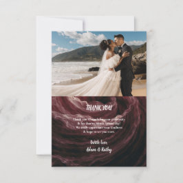 Romantic Red Rose Burgundy Thank You Card サンキューカード