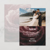Romantic Red Rose Burgundy Thank You Card サンキューカード (正面/裏面)